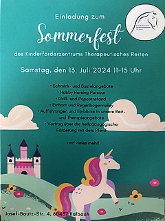 Sommerfest Kinderförderzentrum Therapeutisches Reiten