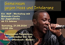 Ein RAP-Workshop mit Matondo Castlo: Gemeinsam gegen Hass und Intoleranz