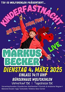 Kinderfastnacht mit Markus Becker und dem Roten Pferd