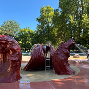 Wiedereröffnung der Wasserspielanlage im Frankfurter Günthersburgpark