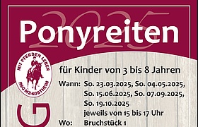 Ponyreiten für Kinder (3-8 Jahre)