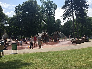 Die Wasserspielanlagen in Frankfurt sind in Betrieb