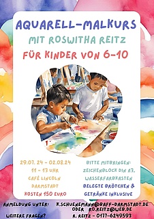 Aquarell-Malkurs für Kinder von 6-10 Jahren