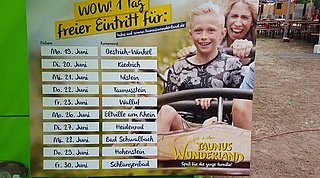 Für 10 Städte und Gemeinden heißt es, kostenfreier Eintritt ins Taunus Wunderland